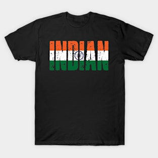 Indian Text with India Flag Vintage T-Shirt